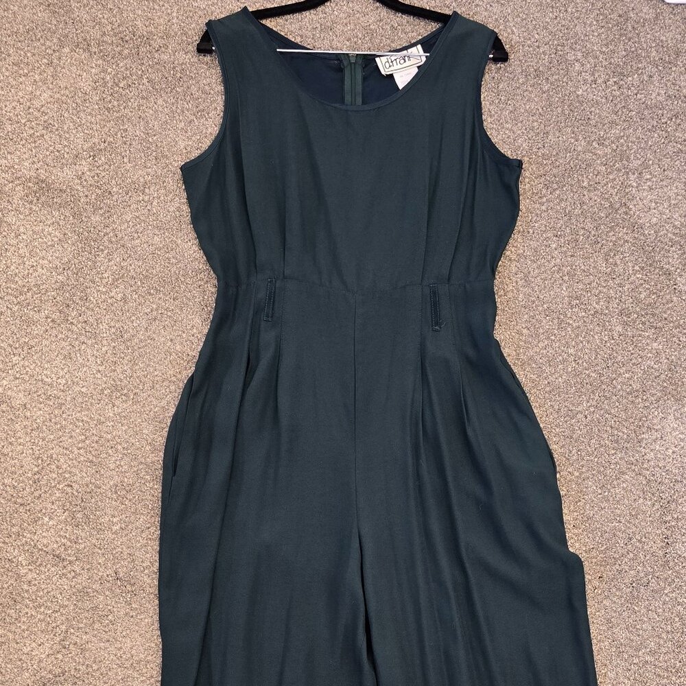 Vintage D. Frank Green Jumpsuit, Size 12, Made In U.S.A, Pockets, Zipper